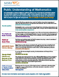 Public Understanding of Mathematics Flyer